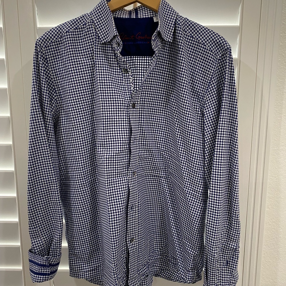 Robert Gram Houndstooth Gingham Pattern With Pais… - image 1